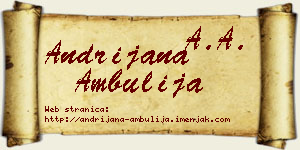 Andrijana Ambulija vizit kartica